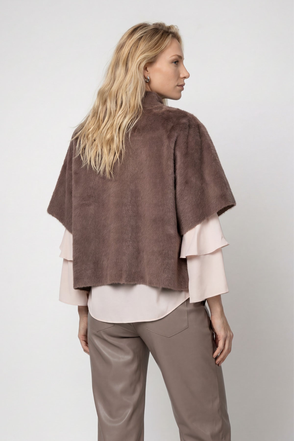 Taupe Faux Fur Jacket - 809998