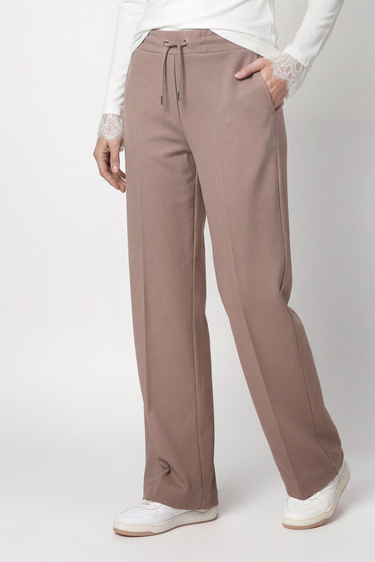 Taupe Drawstring Trousers - 810037