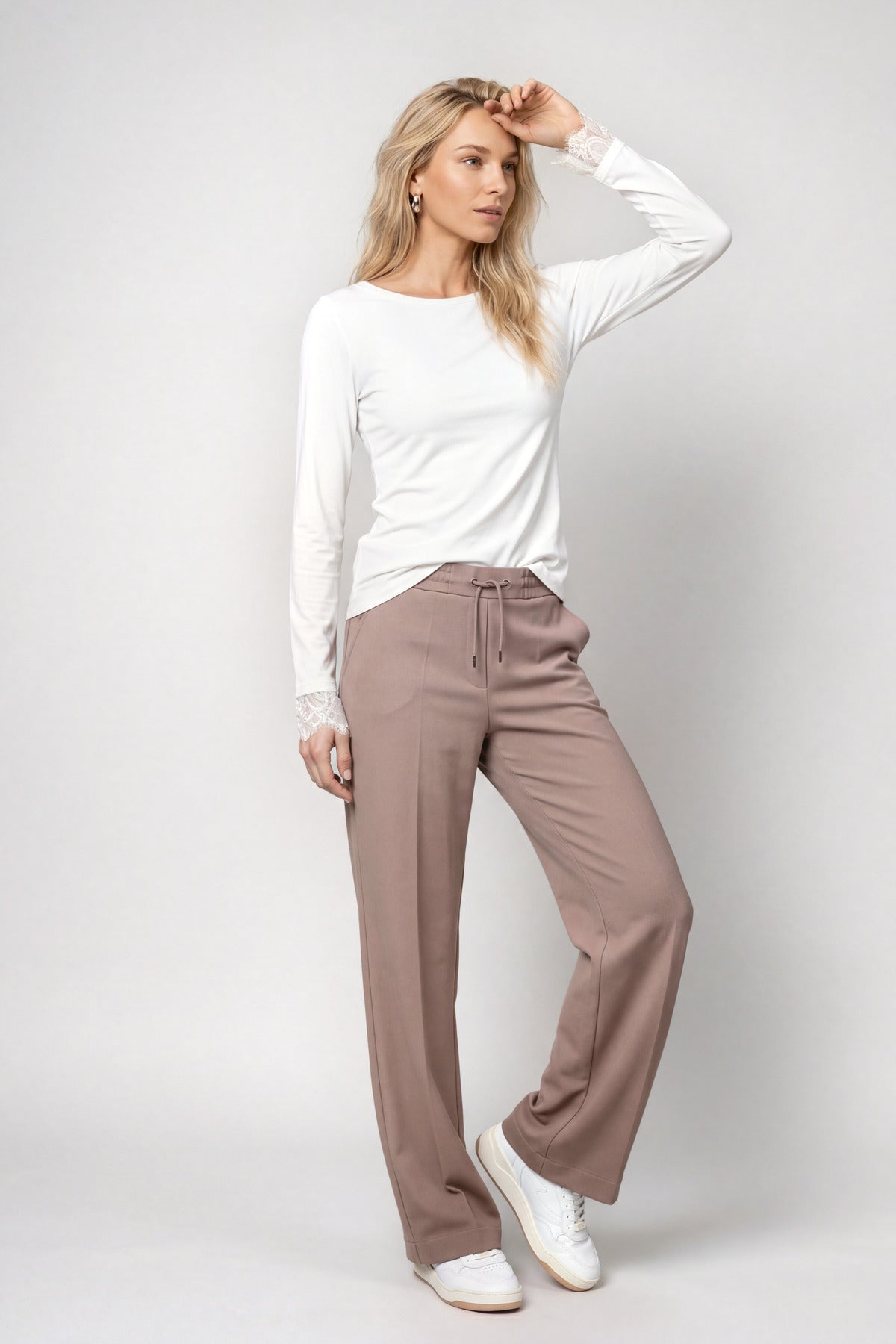 Taupe Drawstring Trousers - 810037