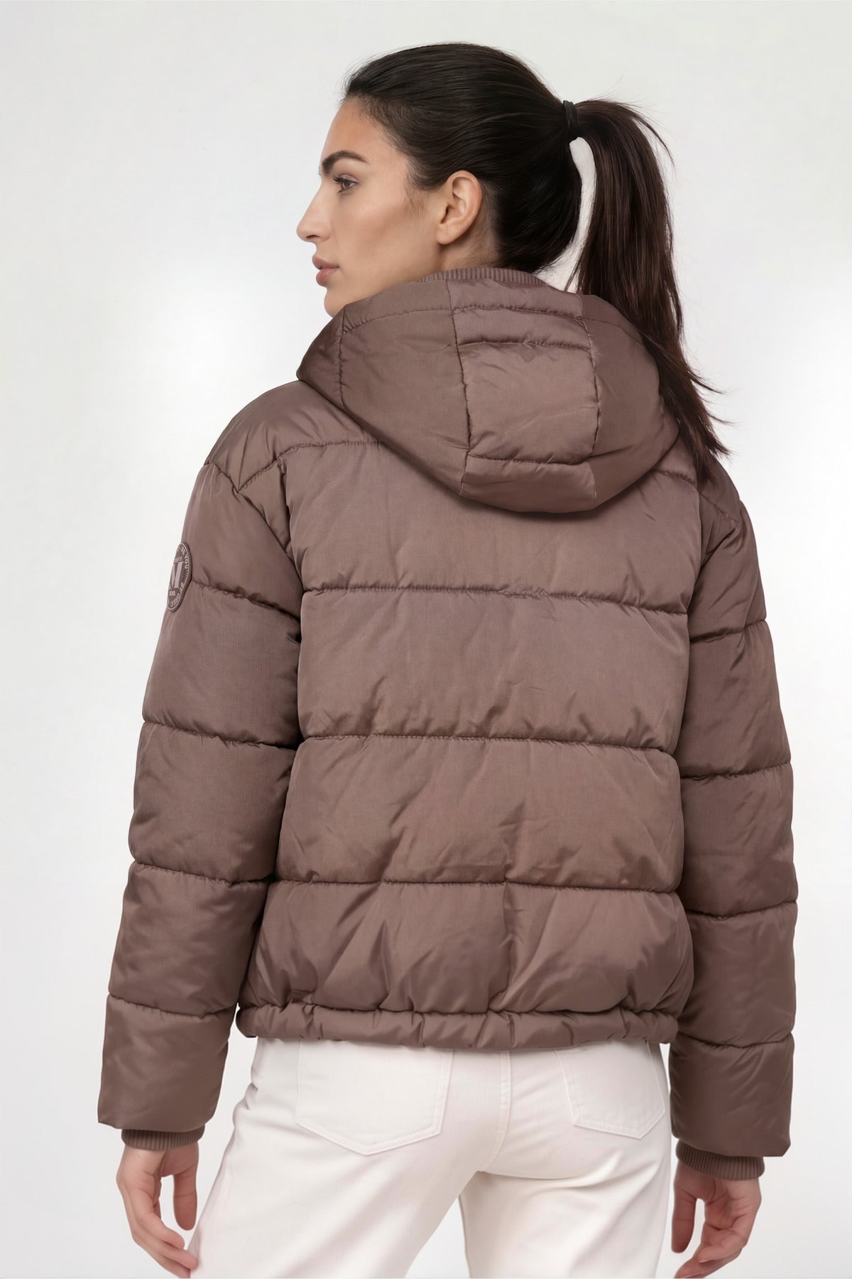 Taupe Padded Hooded Jacket - 810043