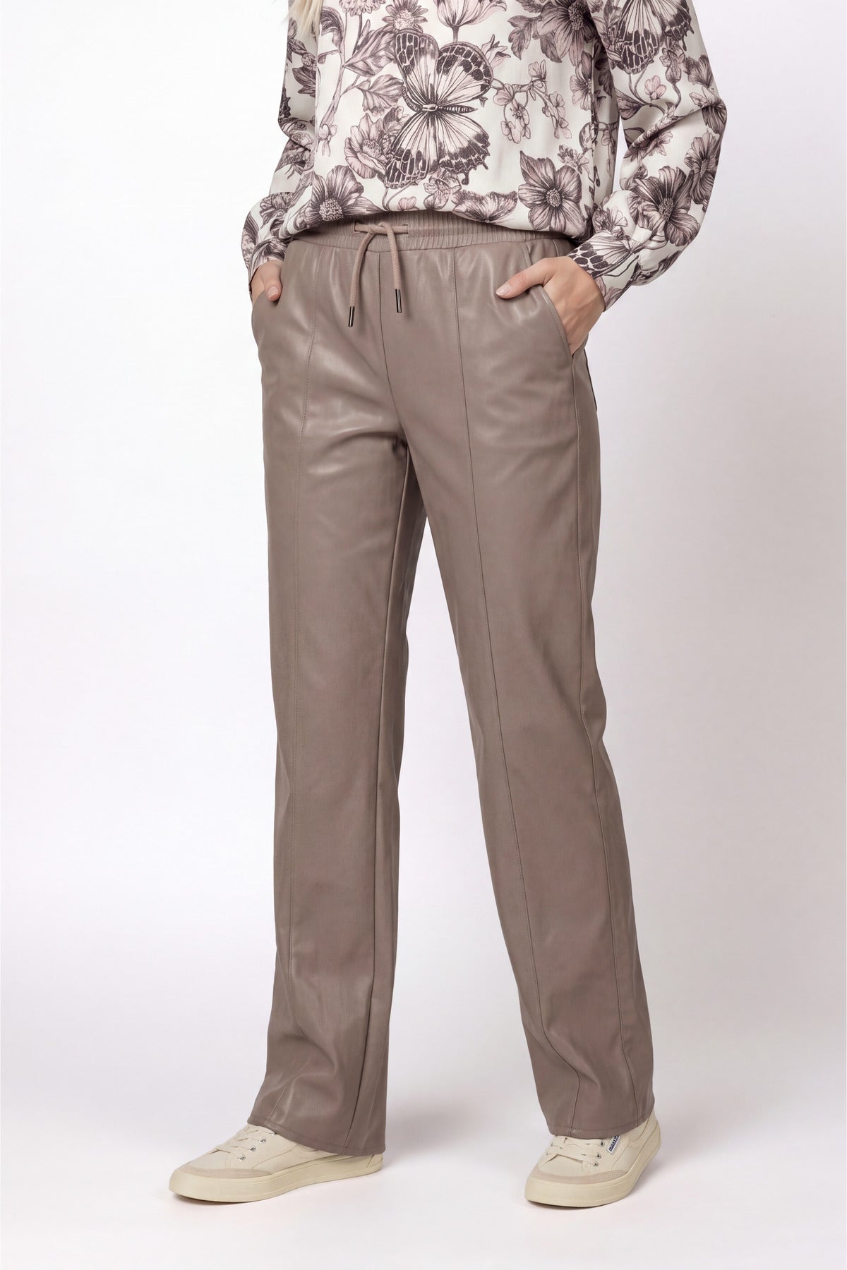 Taupe Faux Leather Pants - 810108