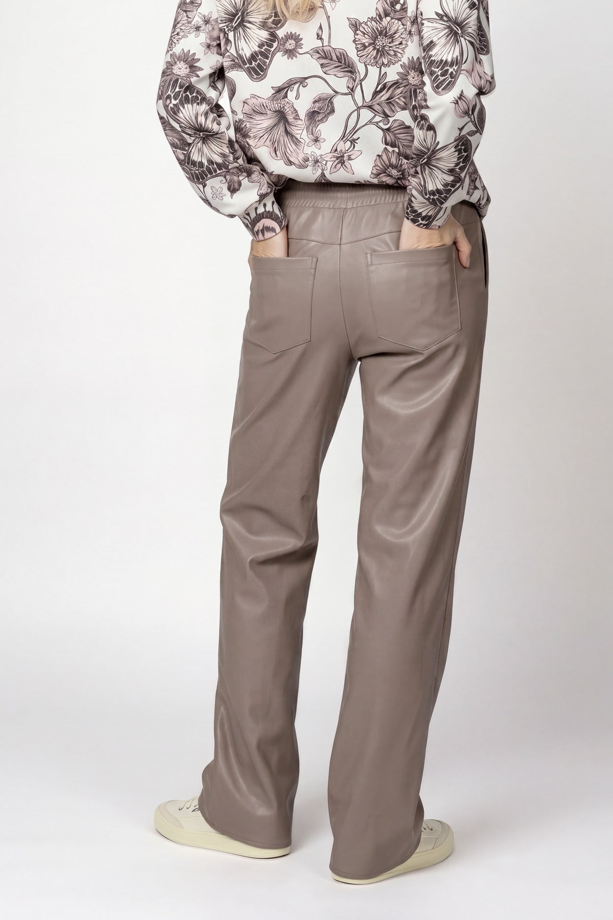 Taupe Faux Leather Pants - 810108