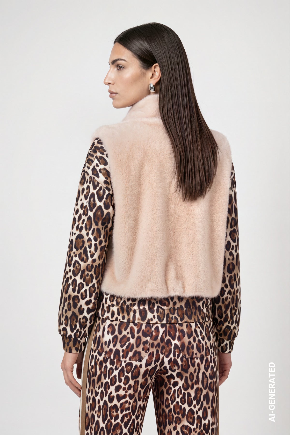 Cappuccino Faux Fur Waistcoat - 810033