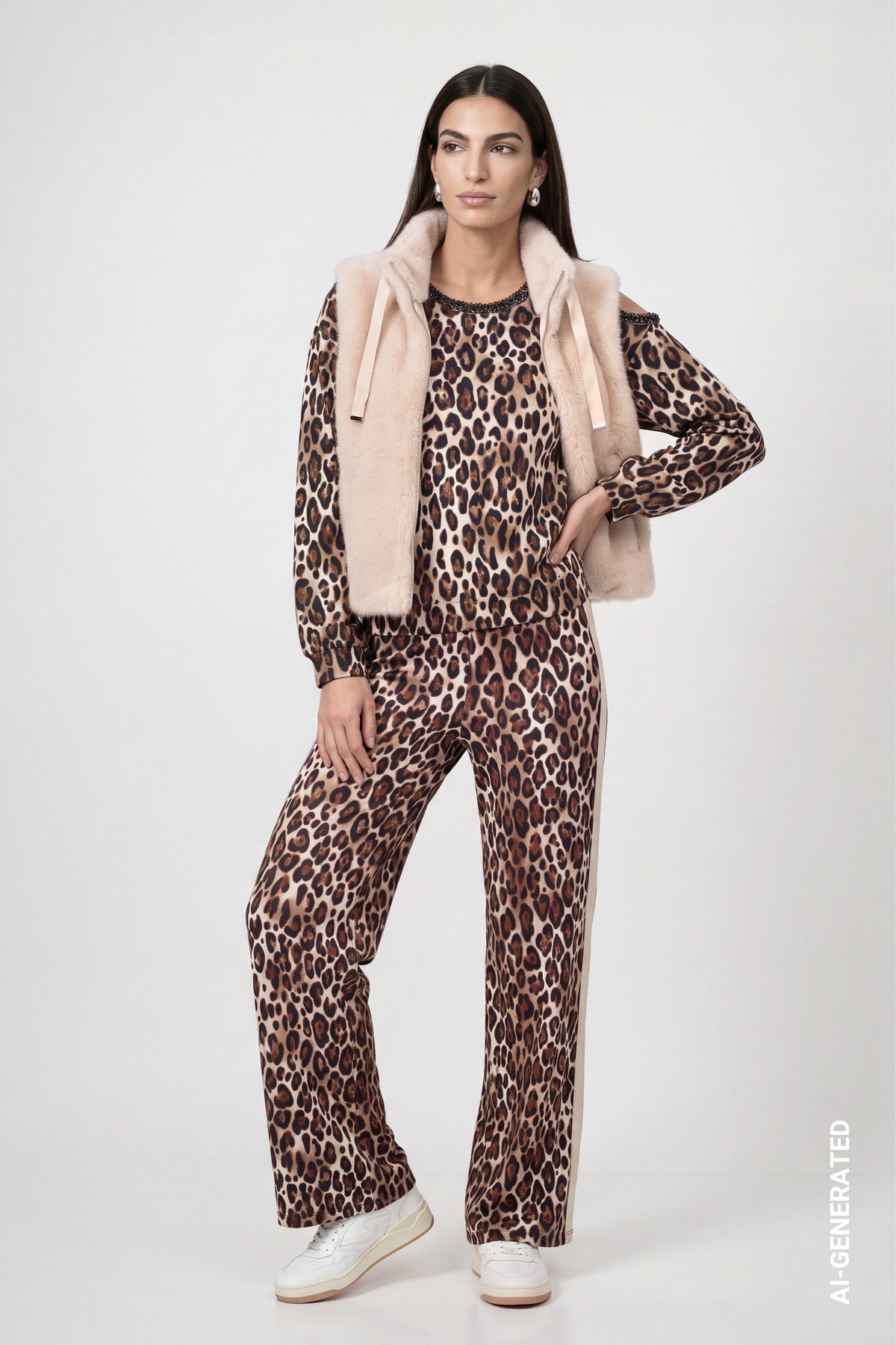 Cappuccino Faux Fur Waistcoat - 810033