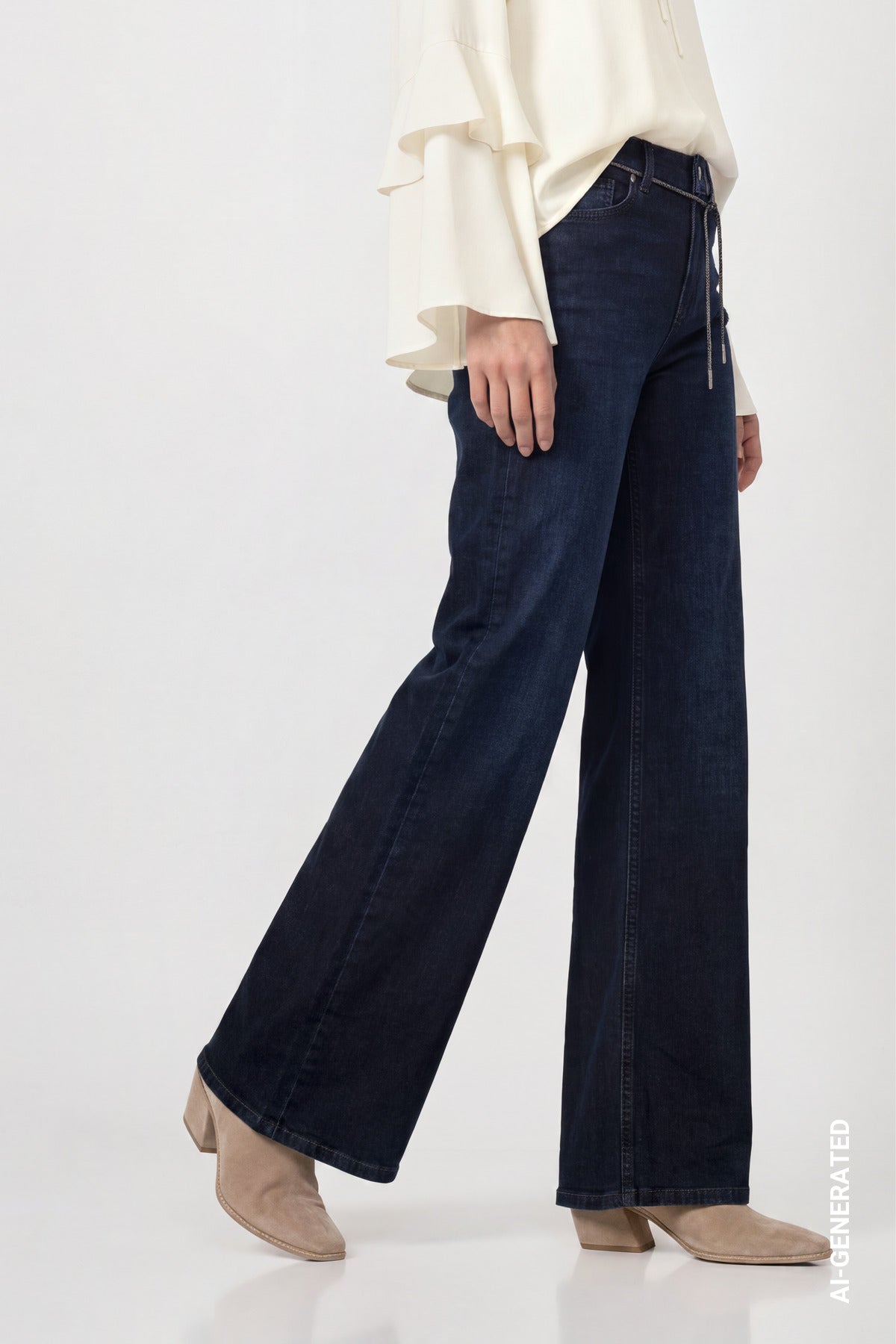 Dark Denim Wide Leg Jeans - 810112