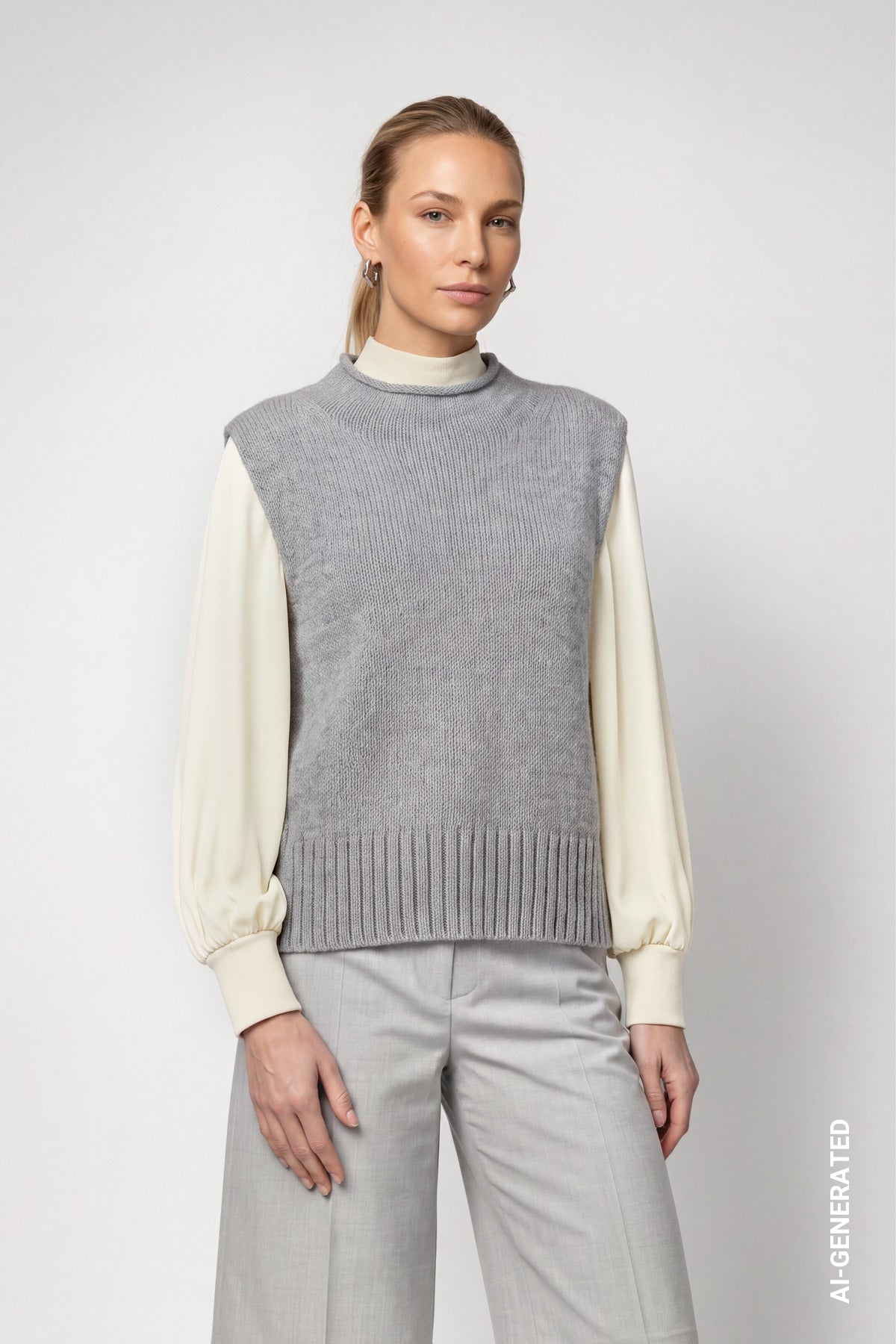 Light Grey Melange Slipover - 809977