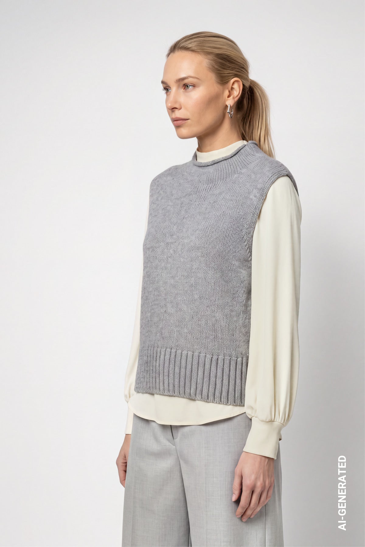 Light Grey Melange Slipover - 809977