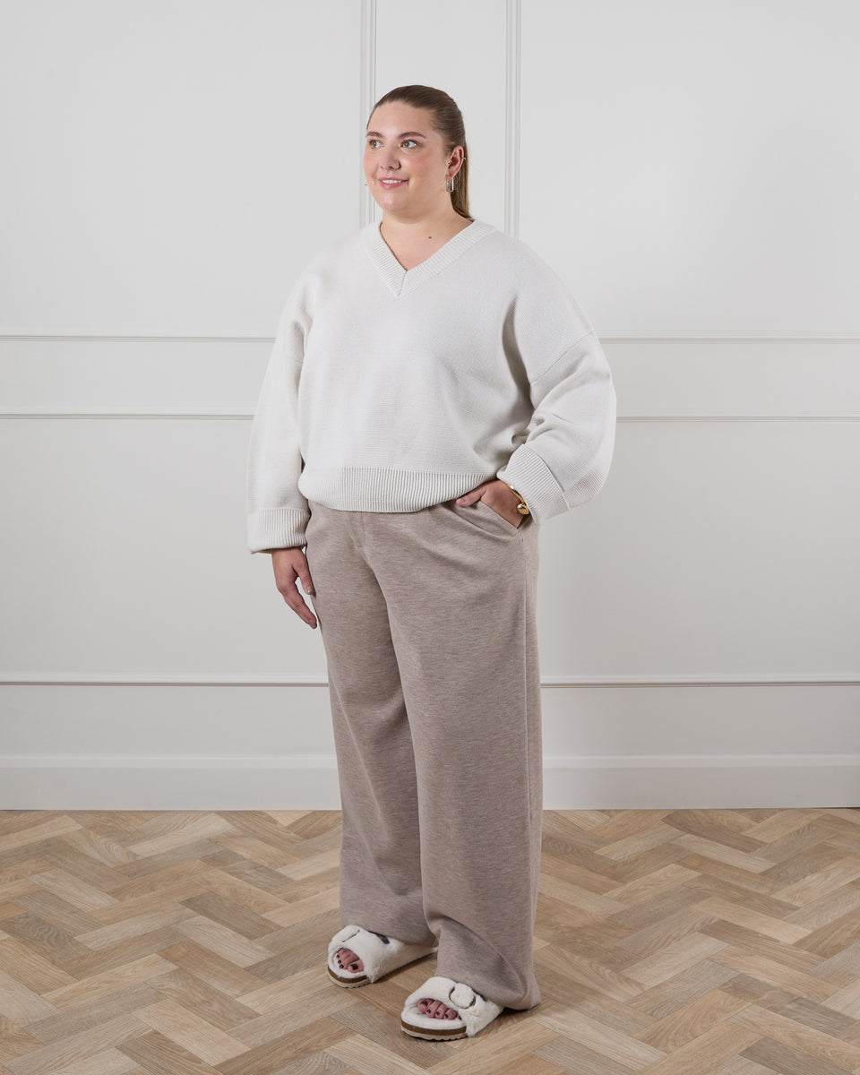 Regan Marl Beige Trousers