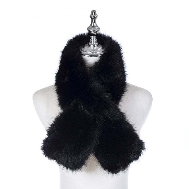 Black Faux Fur Scarf - SC1436