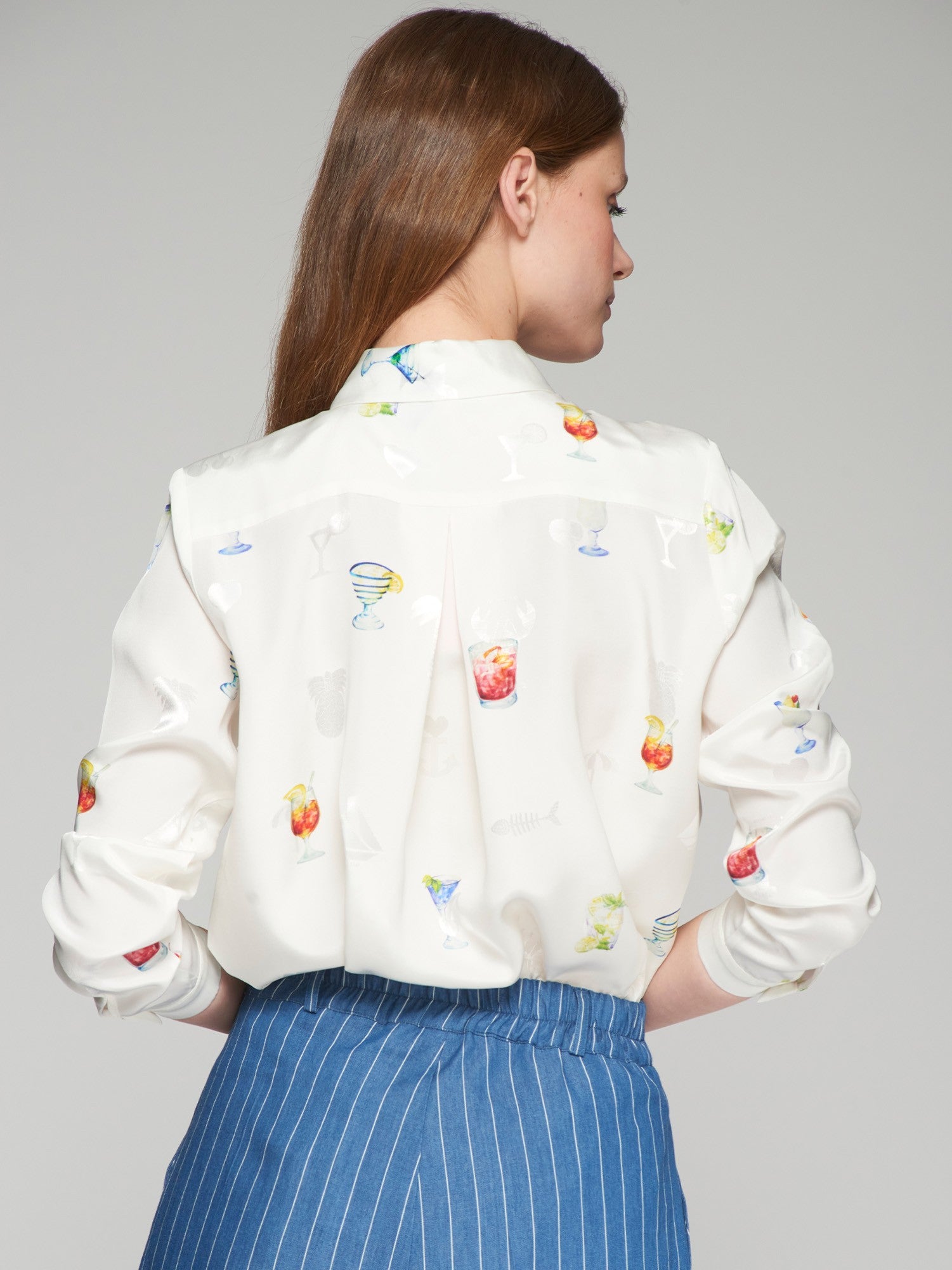 Anastasia White Jacquard Shirt - 32576