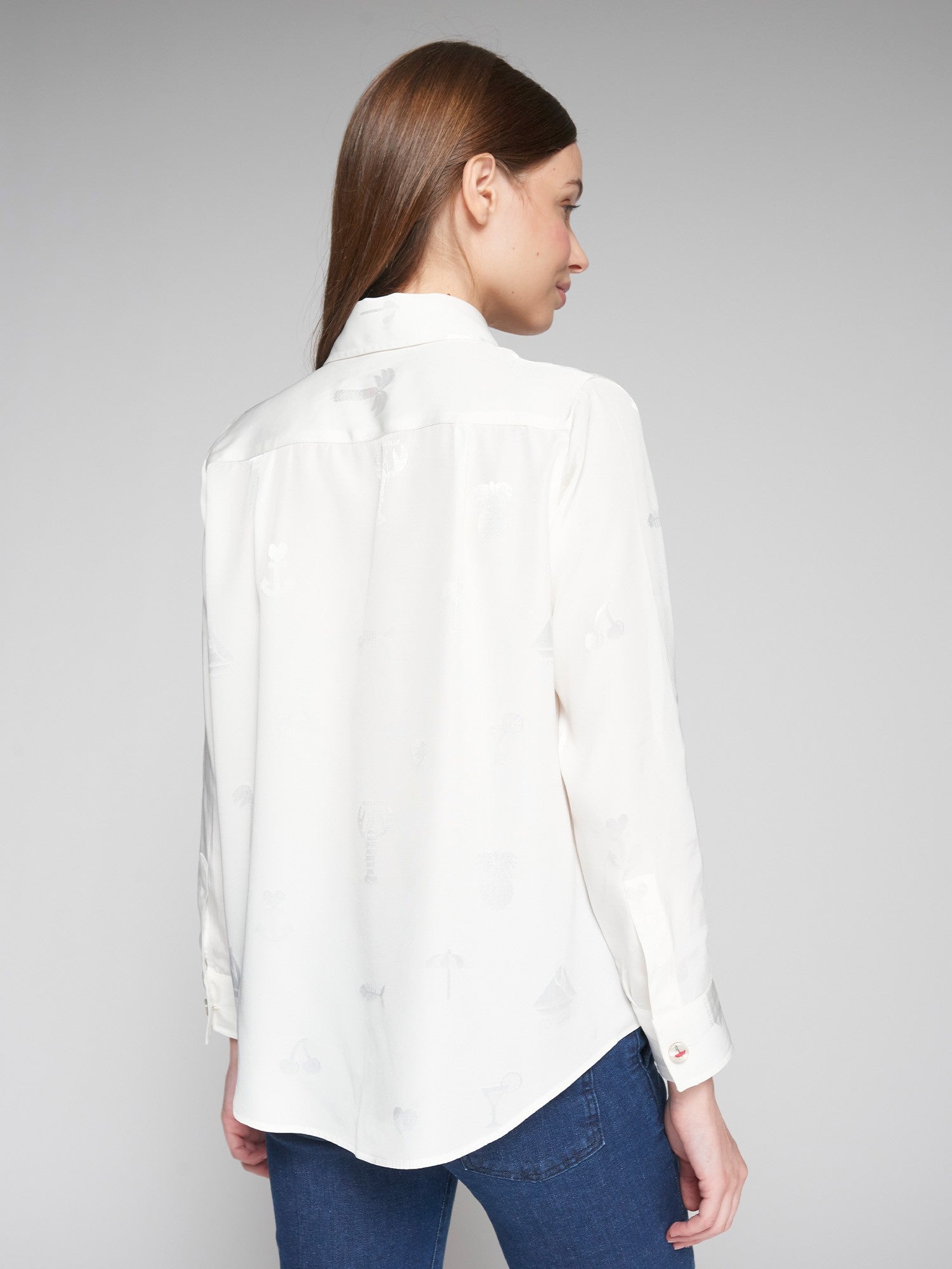 White Jacquard Shirt - 32455