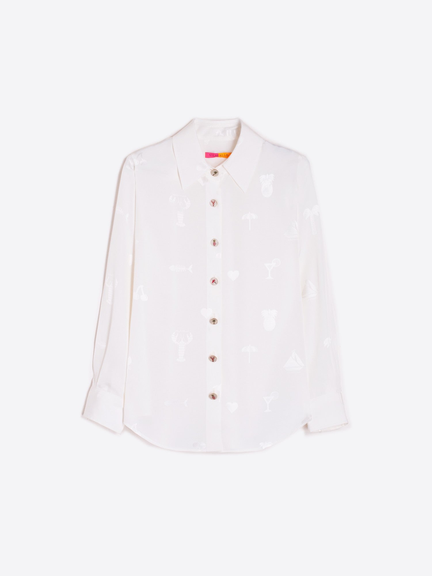 White Jacquard Shirt - 32455