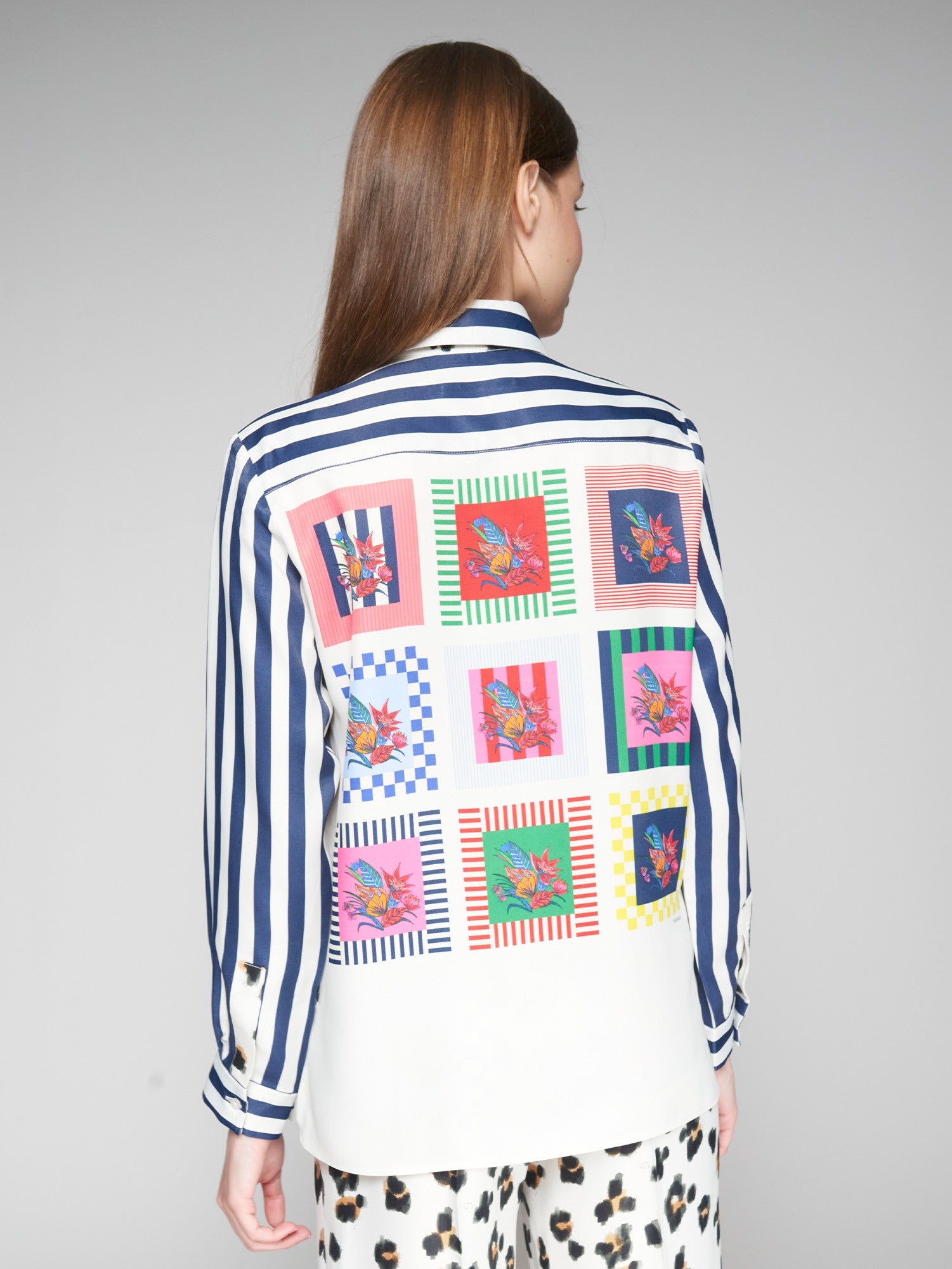 Leopard/Stripe Print Shirt - 32435