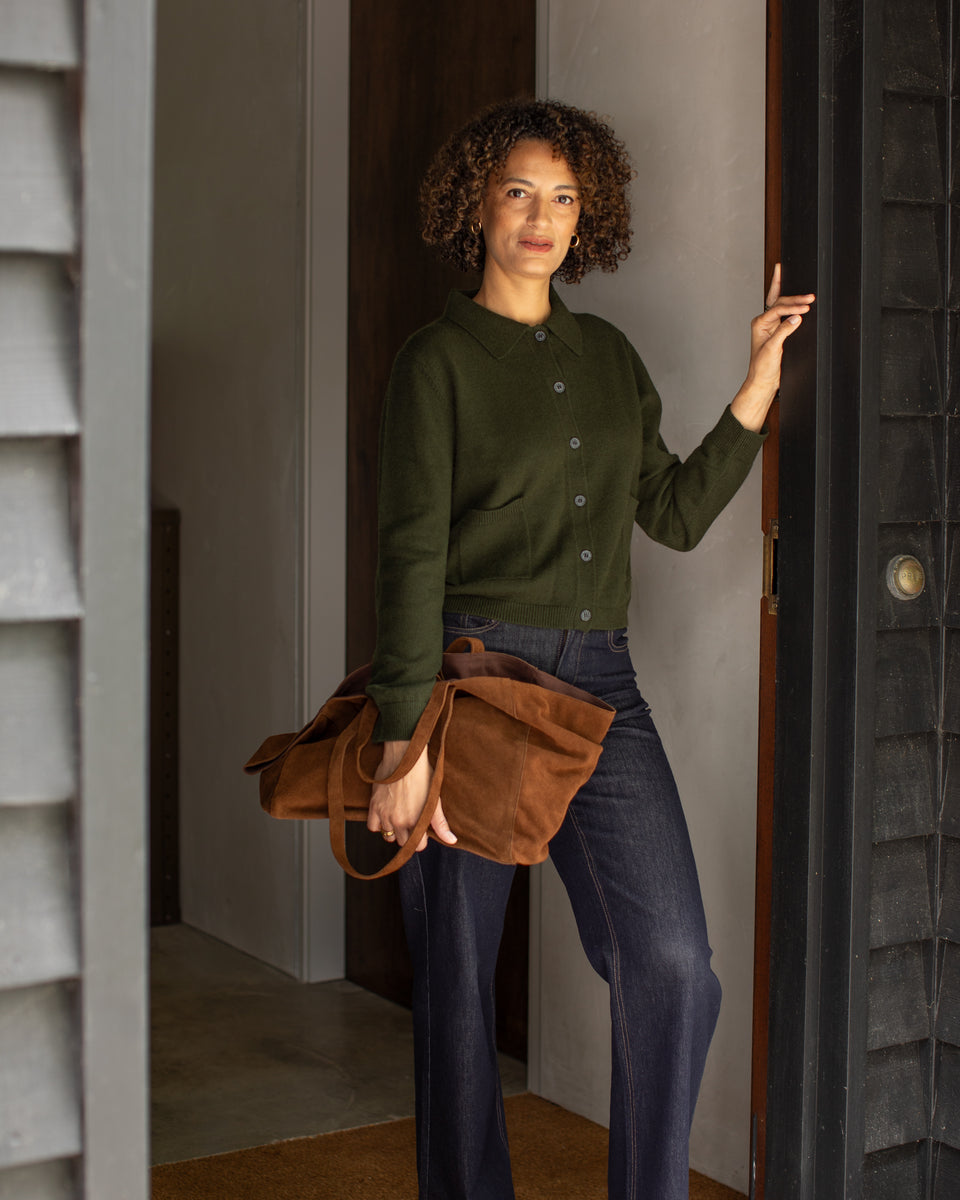 Soho Tan Suede Slouch Bag