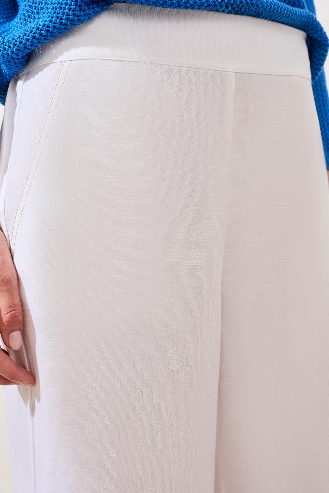 White Wide Leg Trousers - 3029O