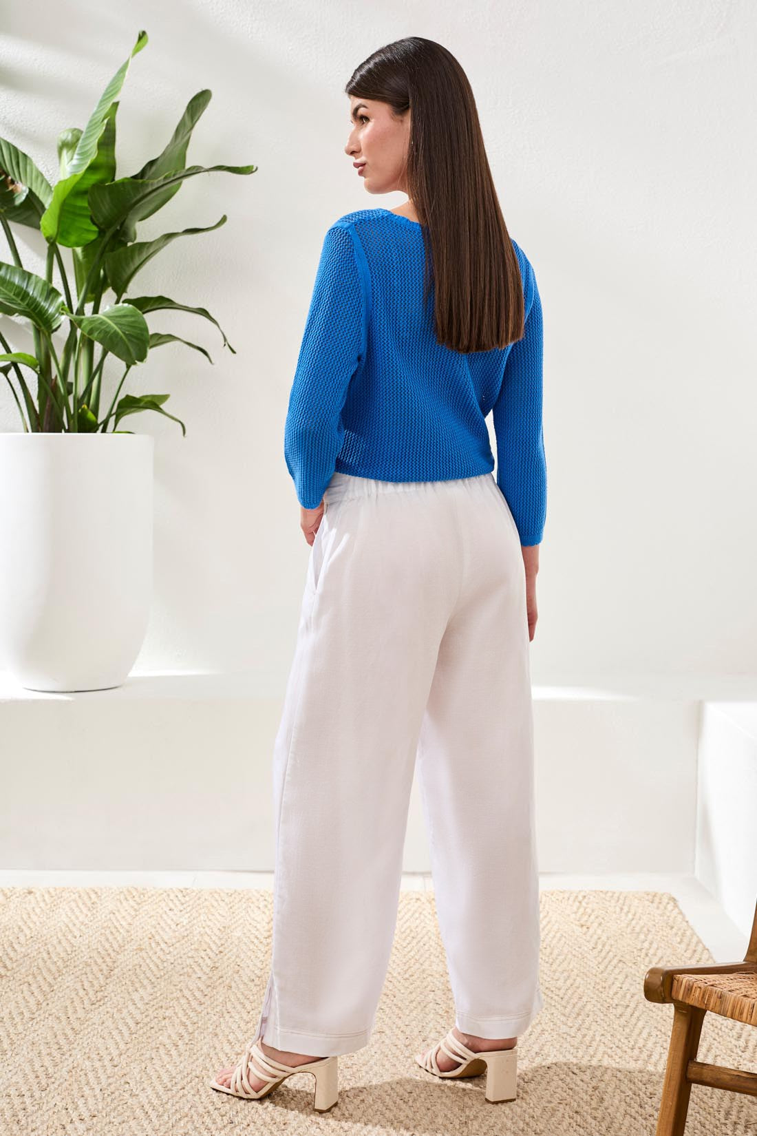 White Wide Leg Trousers - 3029O