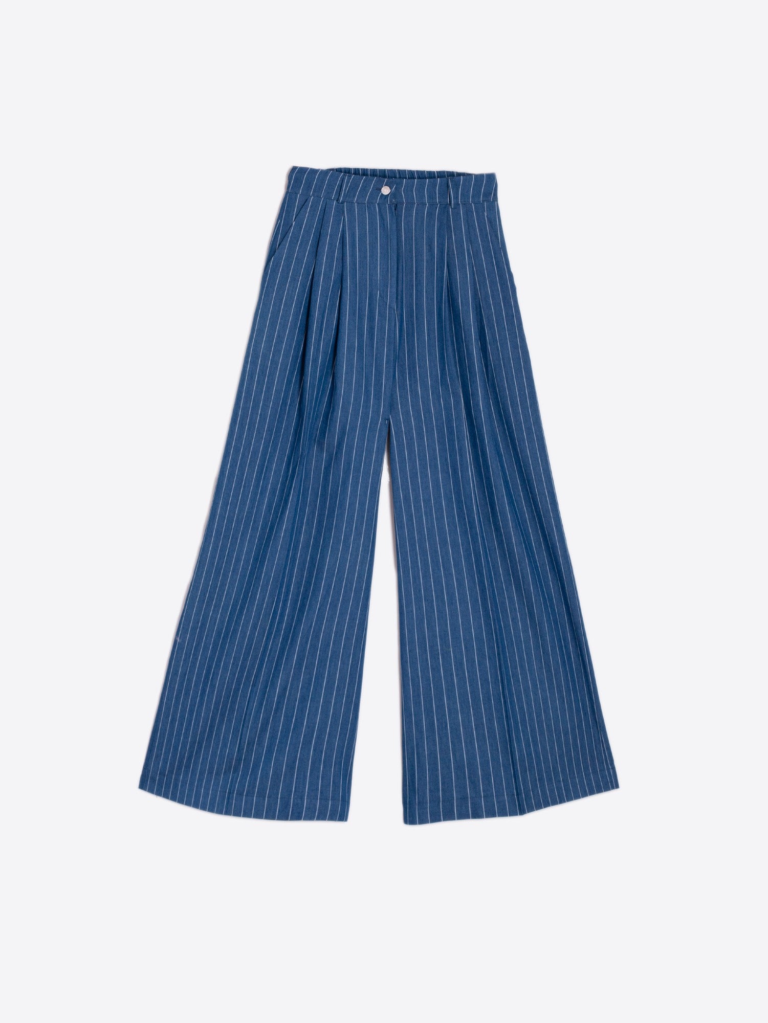 Palazzo Blue Stripe Trousers - 32554