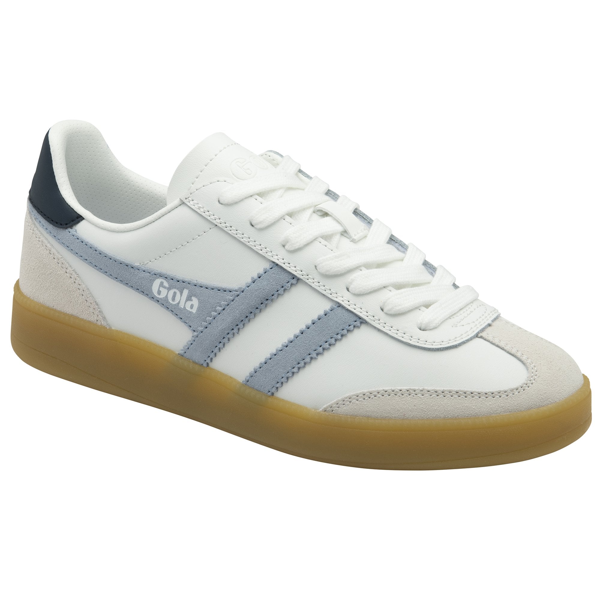 Viper White/Air/Navy Leather Trainers - CLB744