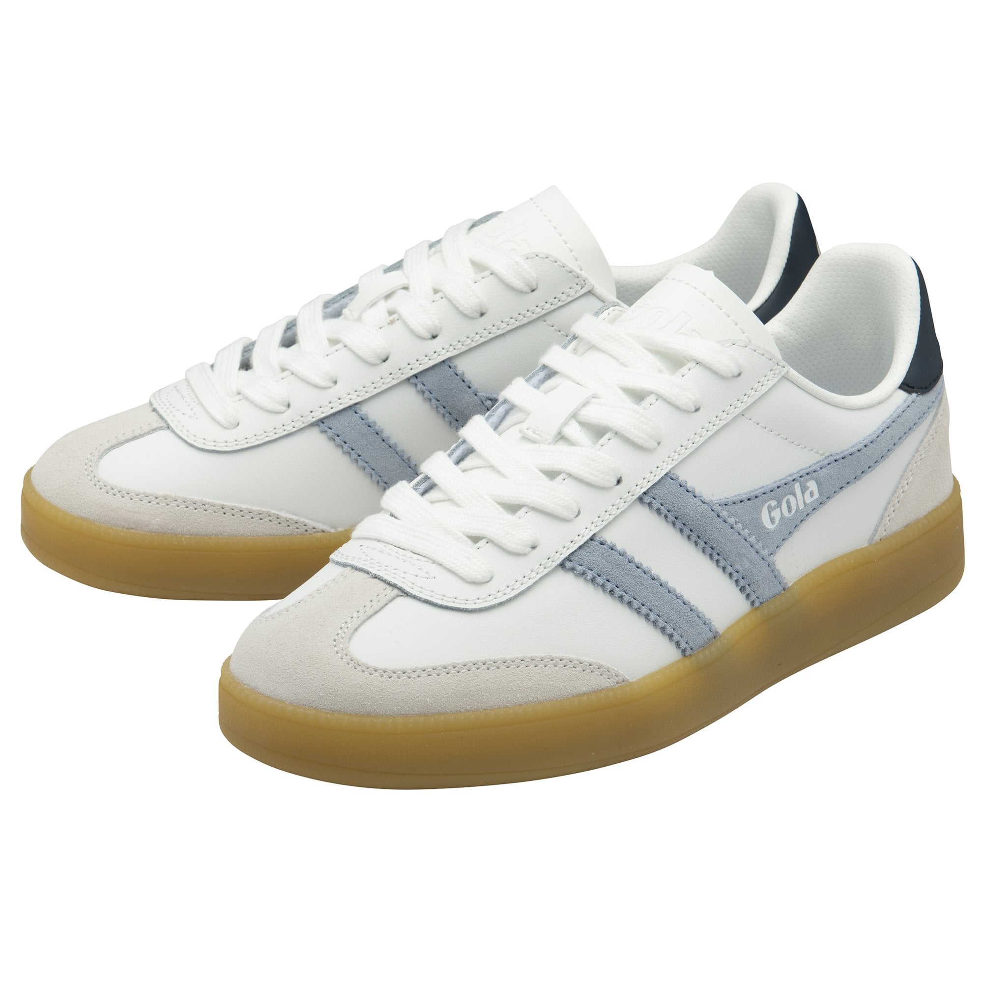 Viper White/Air/Navy Leather Trainers - CLB744