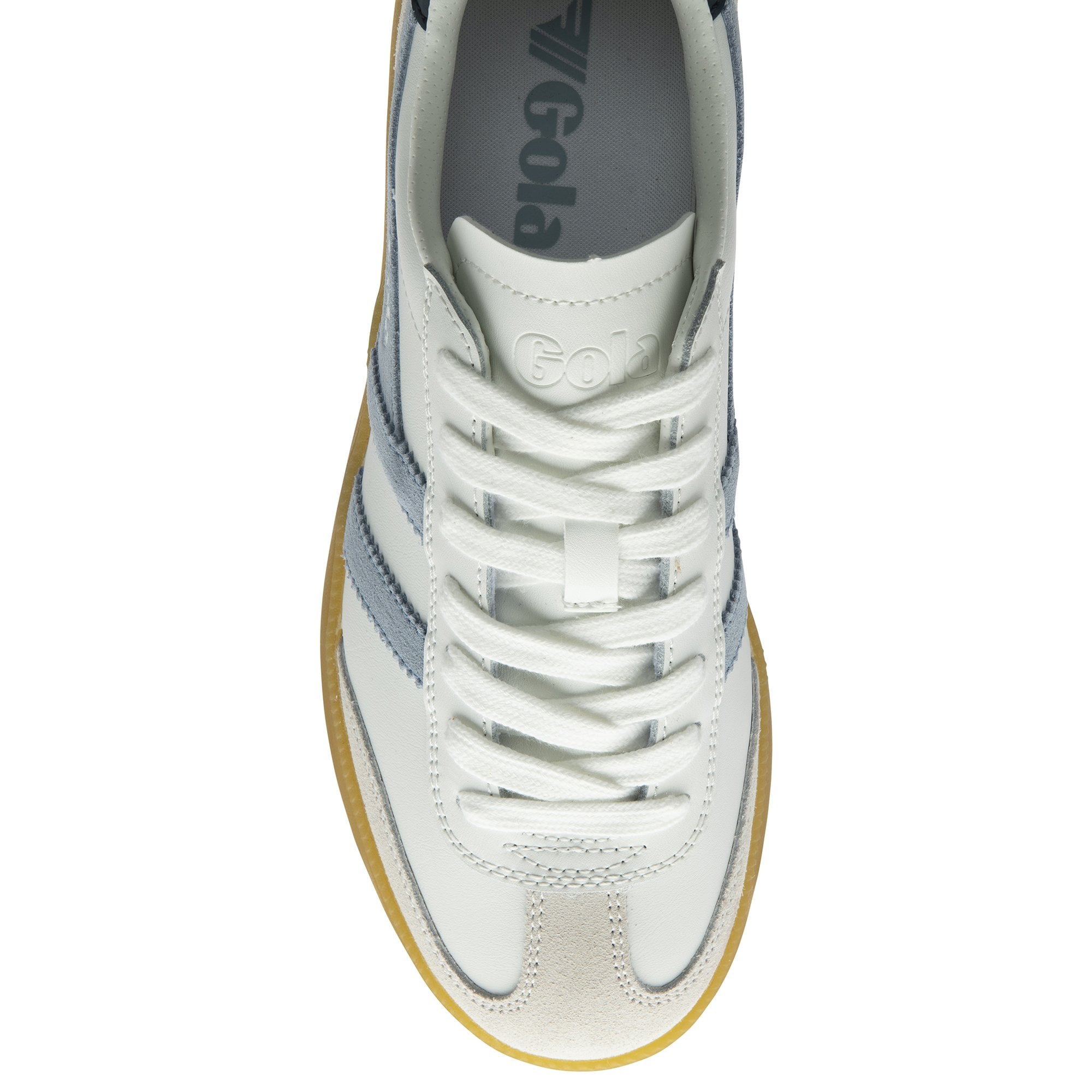 Viper White/Air/Navy Leather Trainers - CLB744