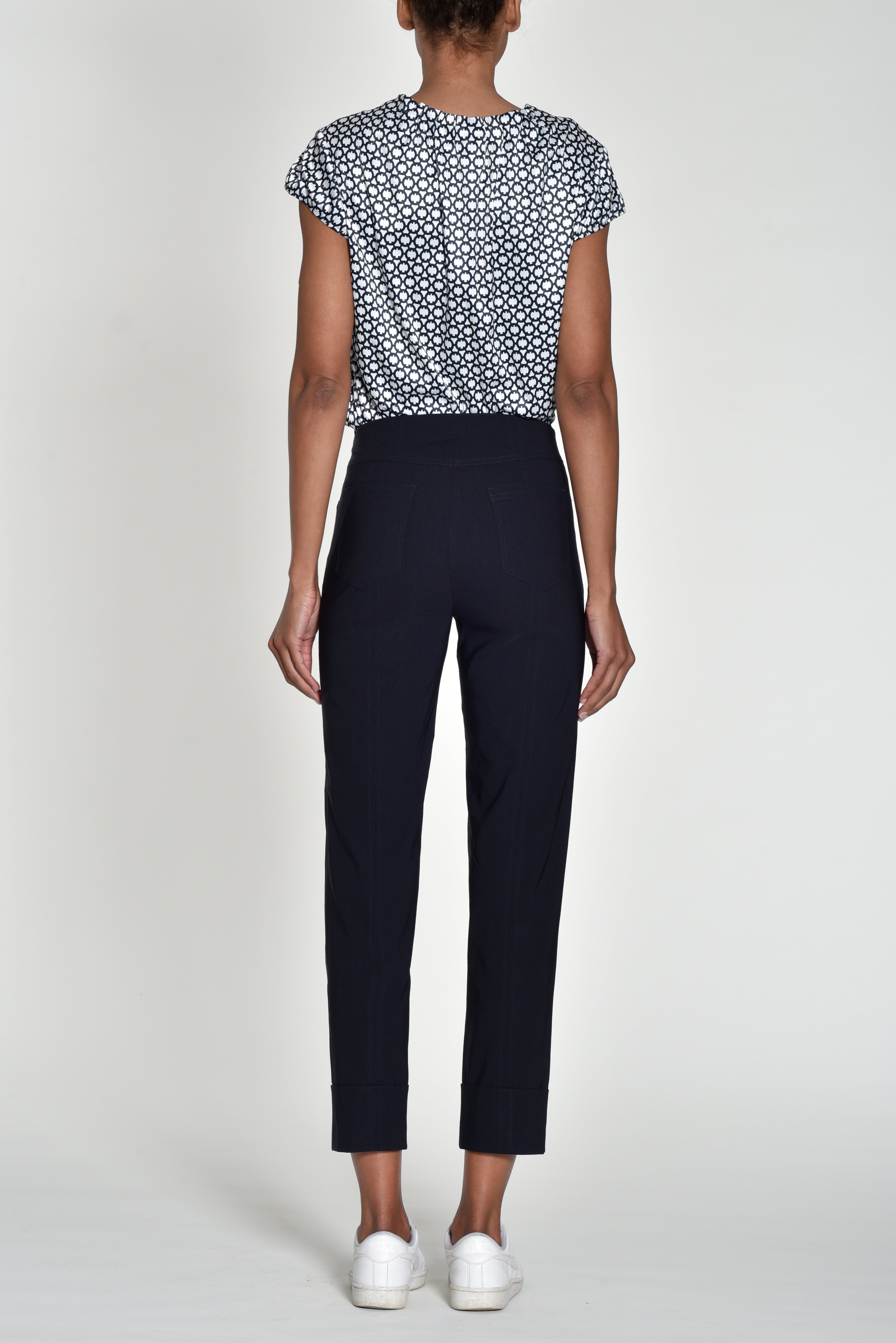 Bella 09 Navy Cuff Trousers - 51568