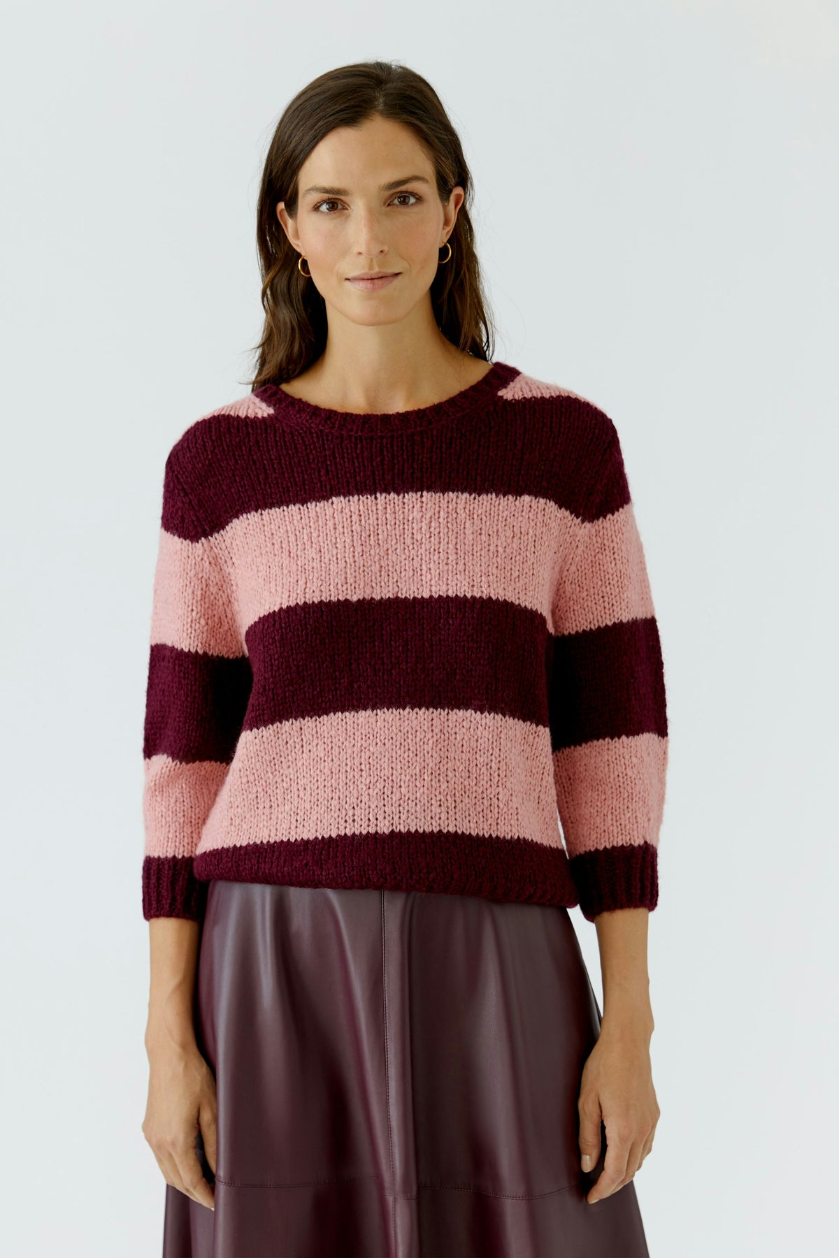 Dark Red Stripe Esmy Pullover - 94307