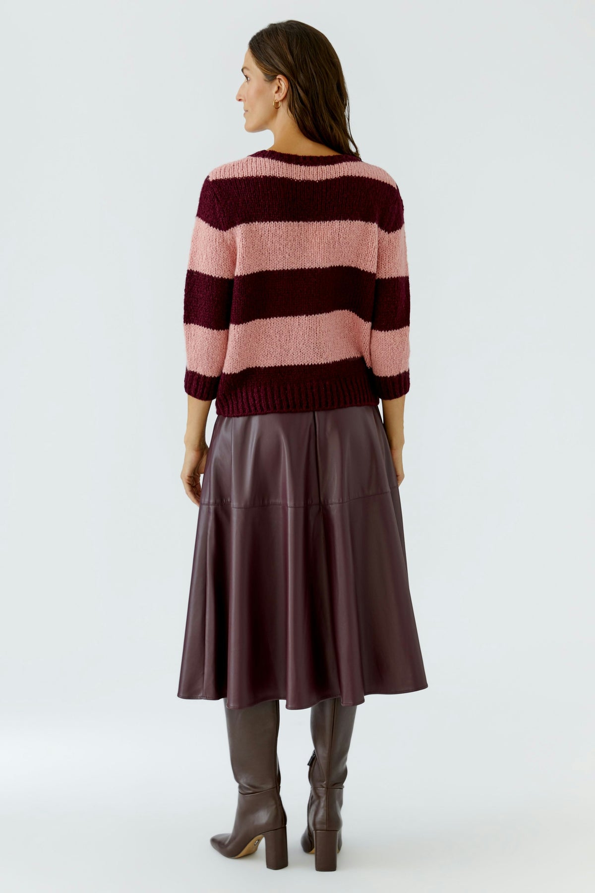 Dark Red Stripe Esmy Pullover - 94307