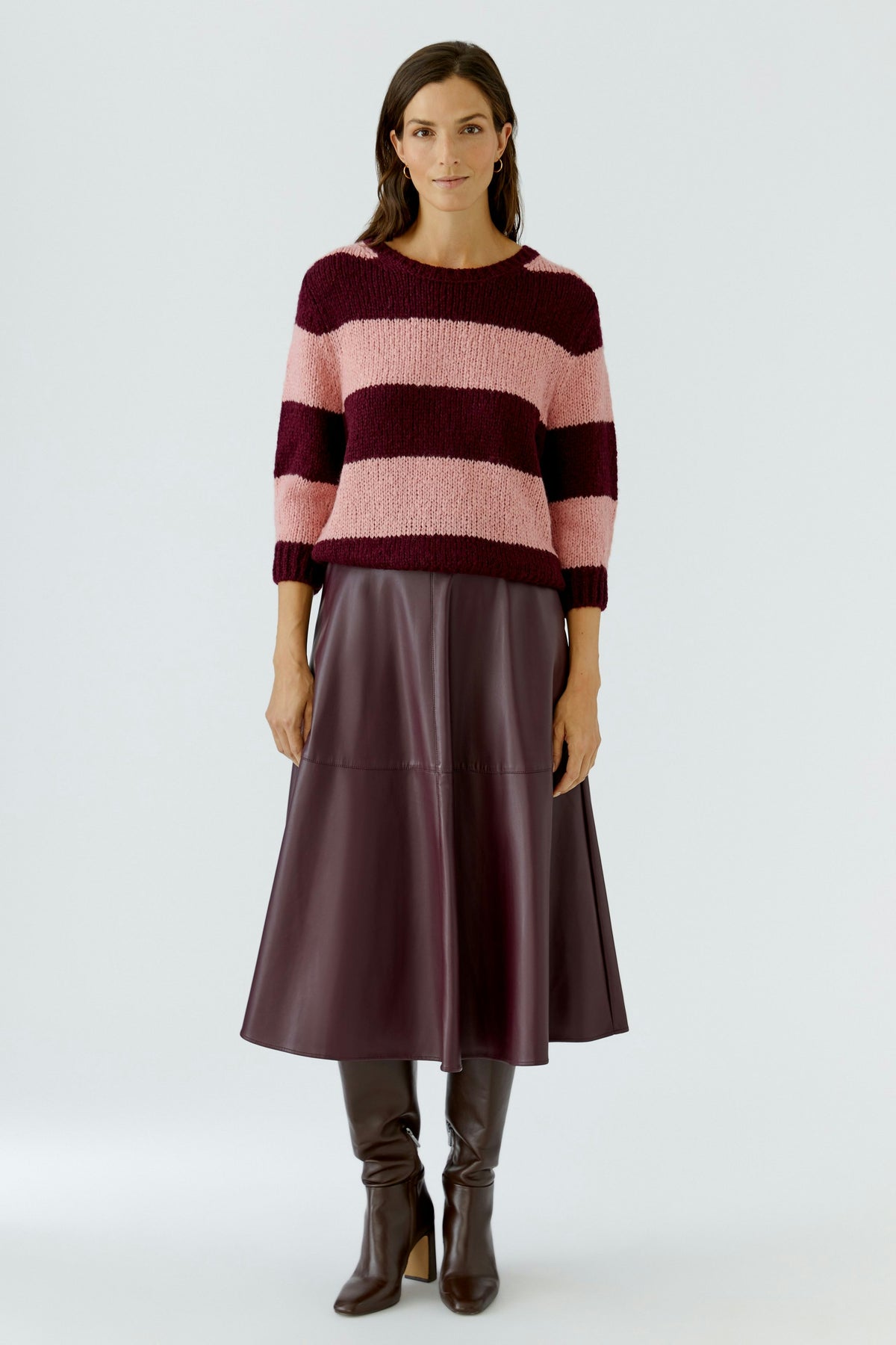 Dark Red Stripe Esmy Pullover - 94307