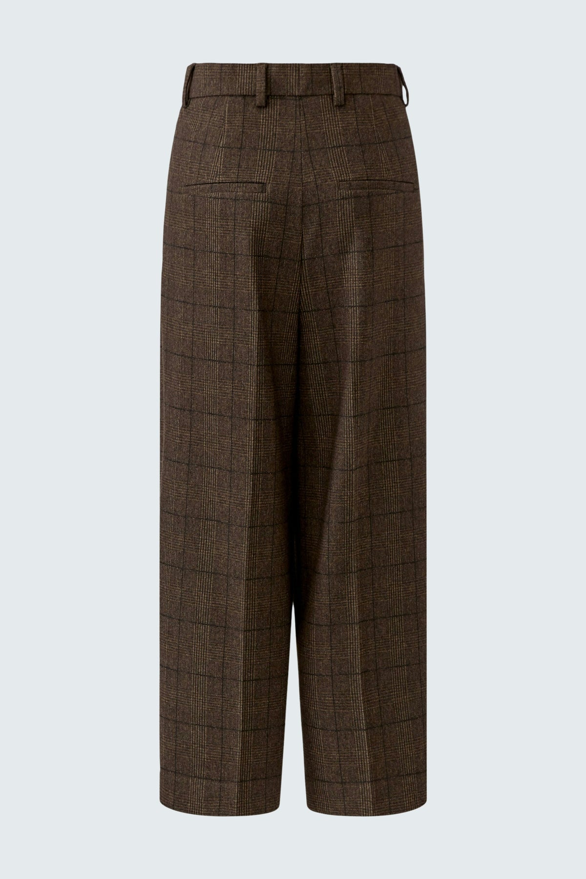 Brown Check Front Pleat Trousers - 100440