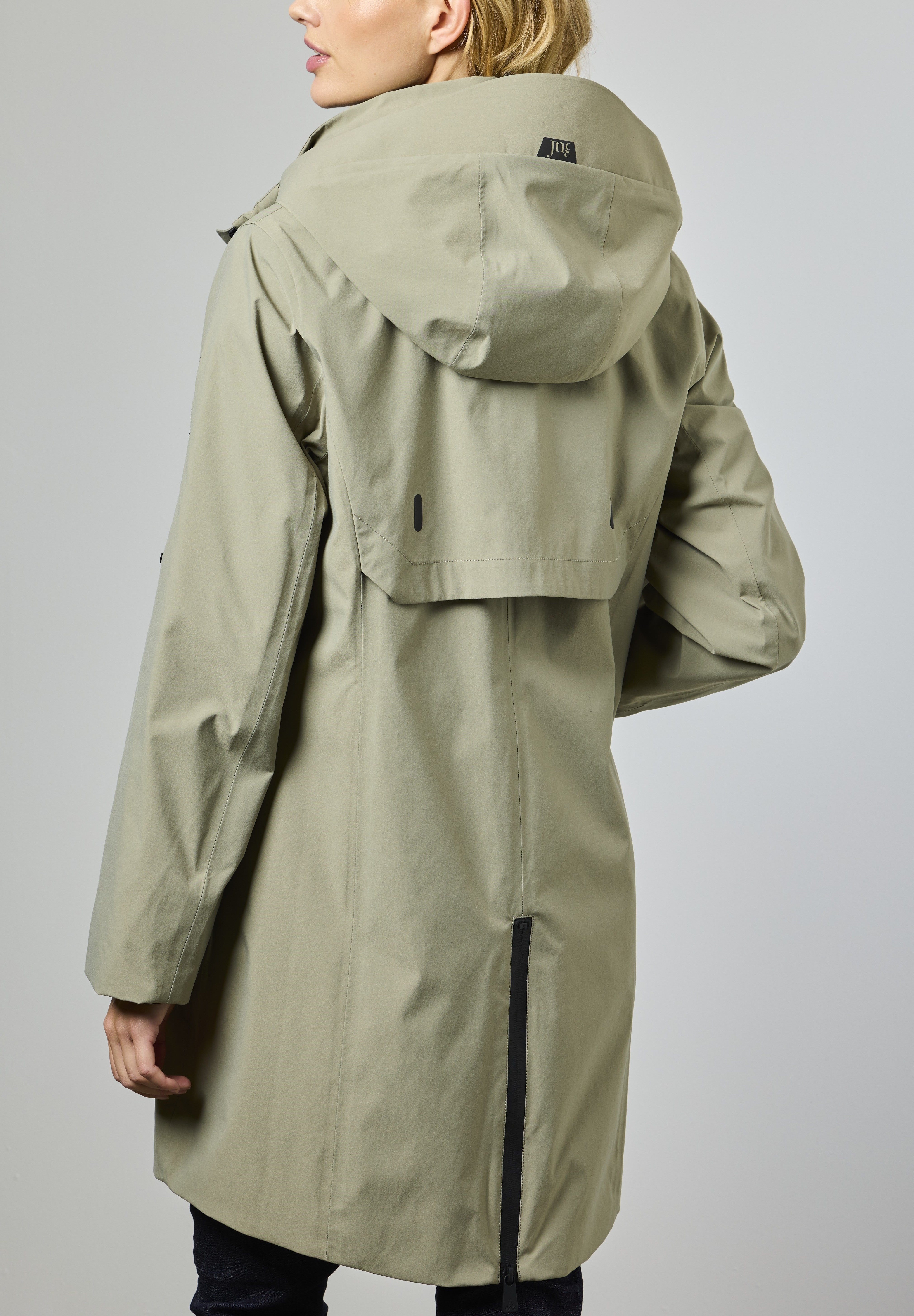 Nynne Light Olive Hooded Coat - 2291