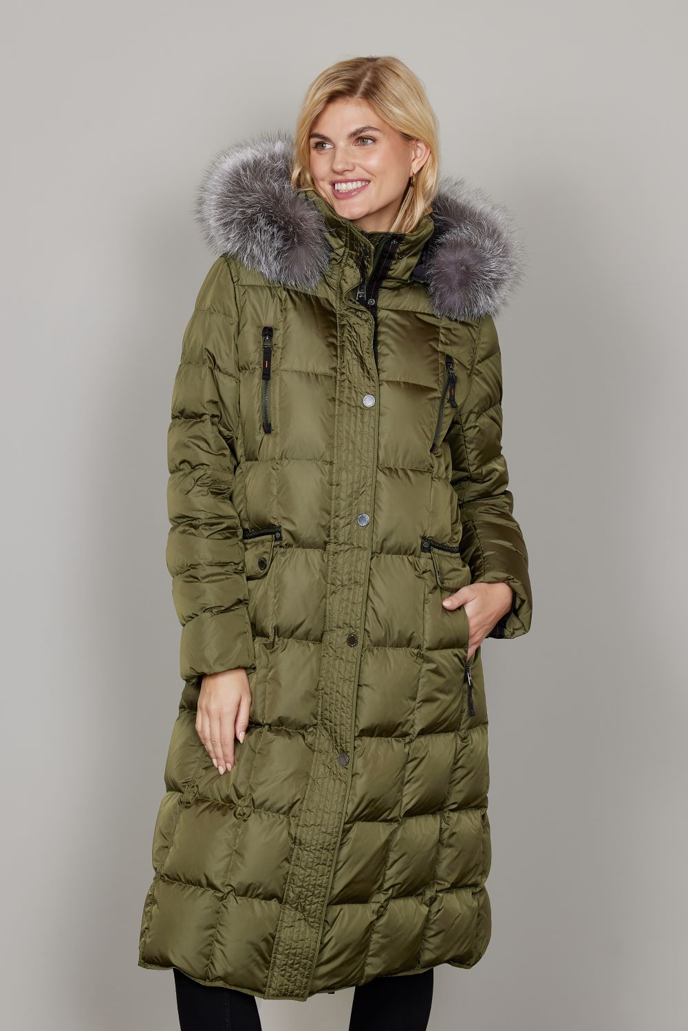Celine Moss Long Padded Coat - 1060