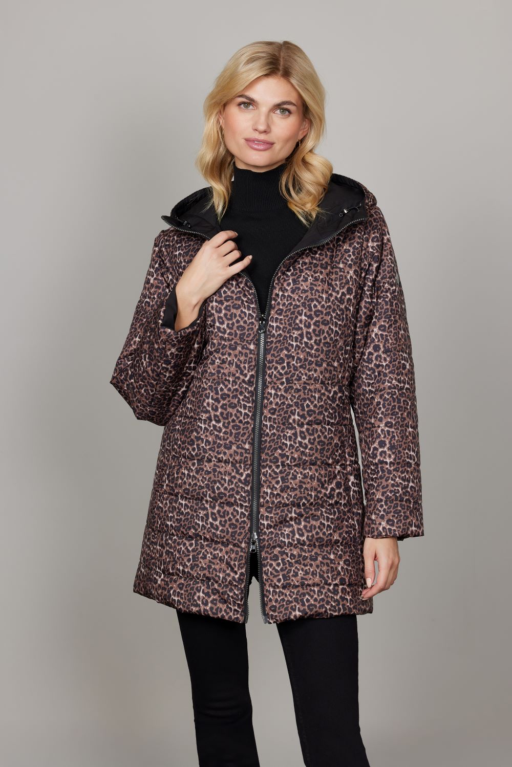 Makenzie Reversible Black/Leo Coat - 2089