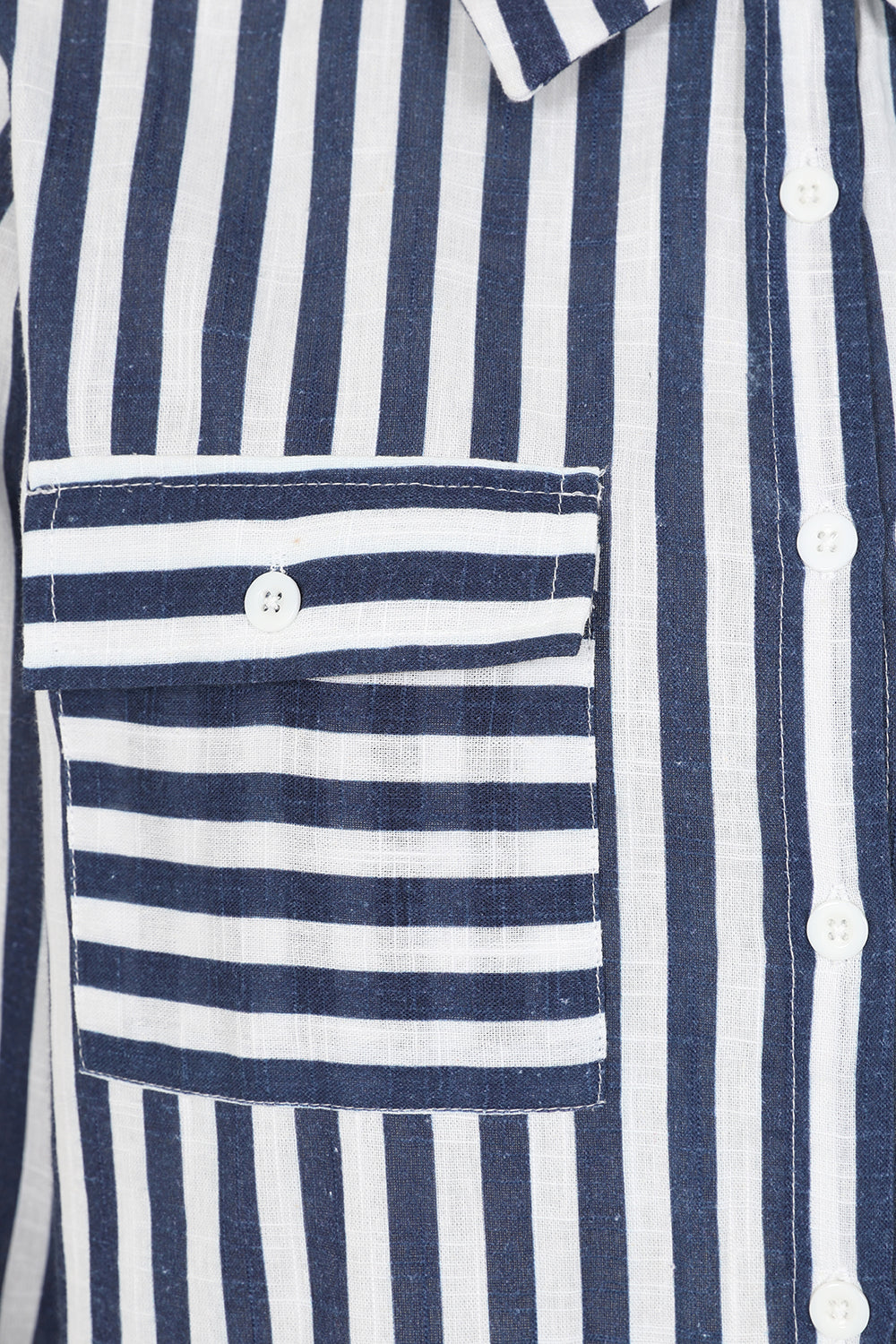 Rochelle White/Mid Blue Striped Shirt - S432