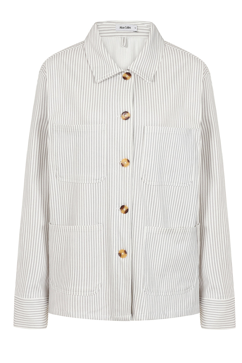 Millie Striped White/Pebble Jacket - S101