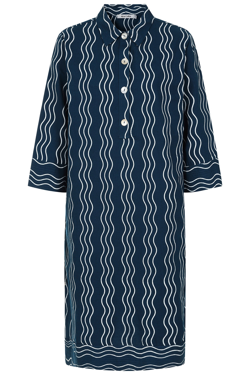 Beth Rich Navy Wavy Dress - S320