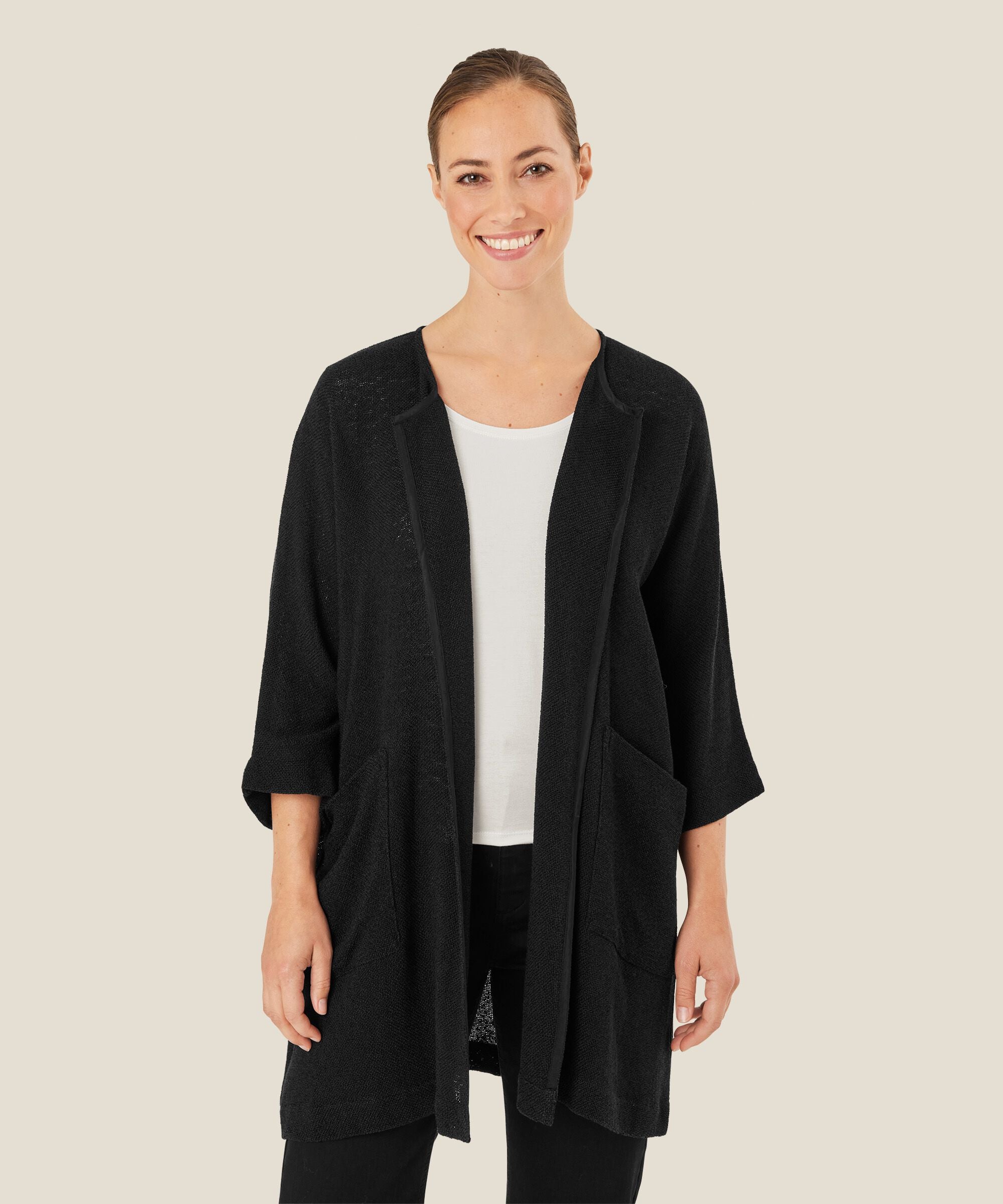 Black Jarmis Open Front Jacket - 1000830