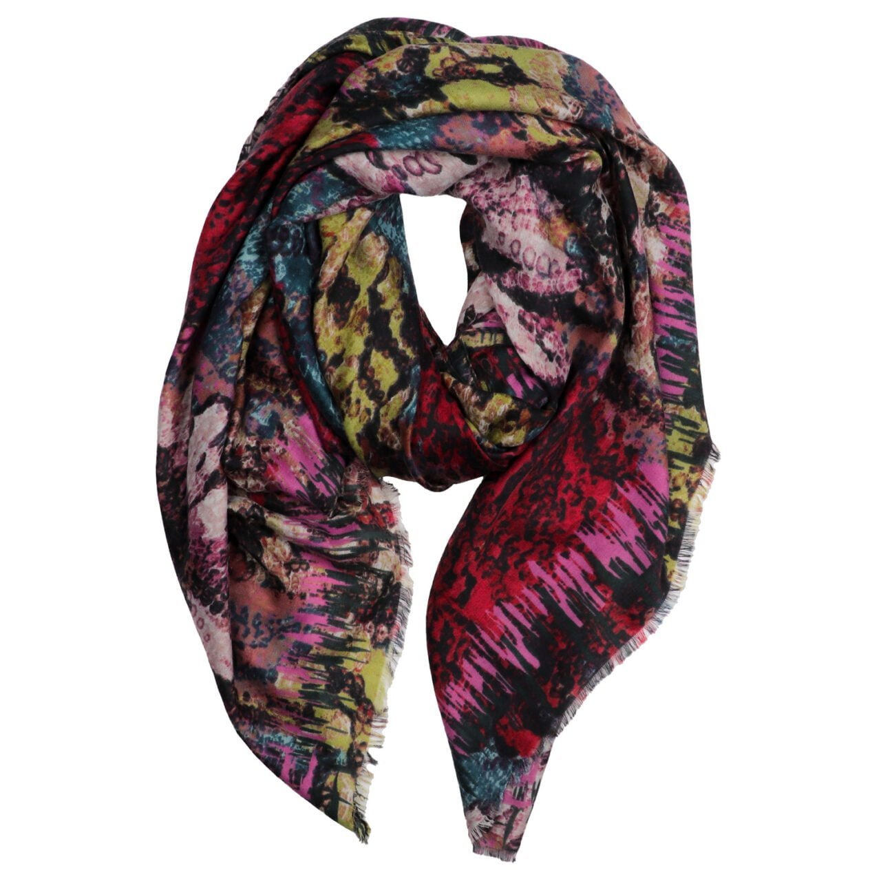 Pink Winter Floral Scarf - 1054316