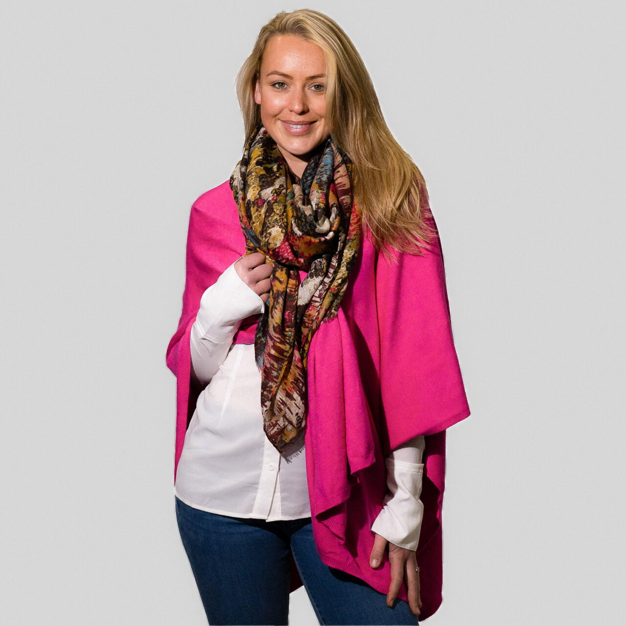 Red Winter Floral Scarf - 1054318