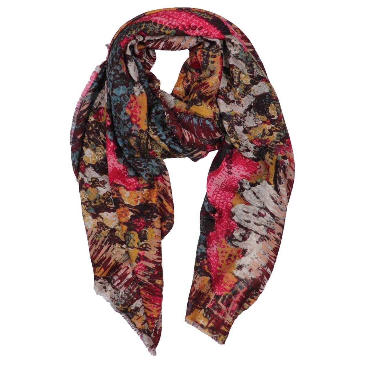Red Winter Floral Scarf - 1054318