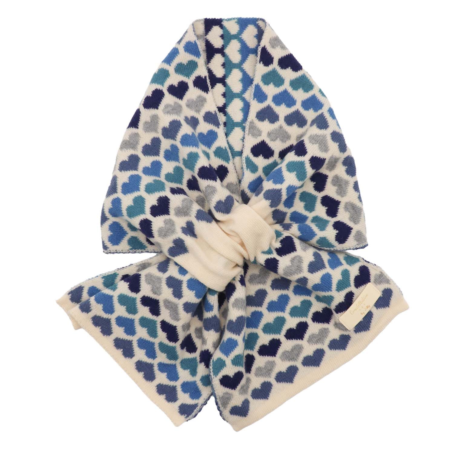 Blue Hearts Pull Through Scarf - 1061402