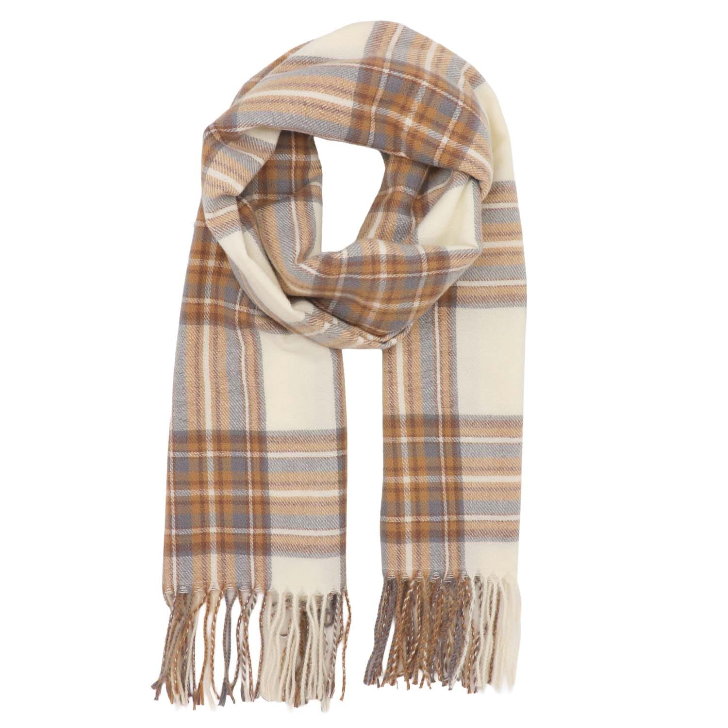Cream Check Winter Scarf - 1062705