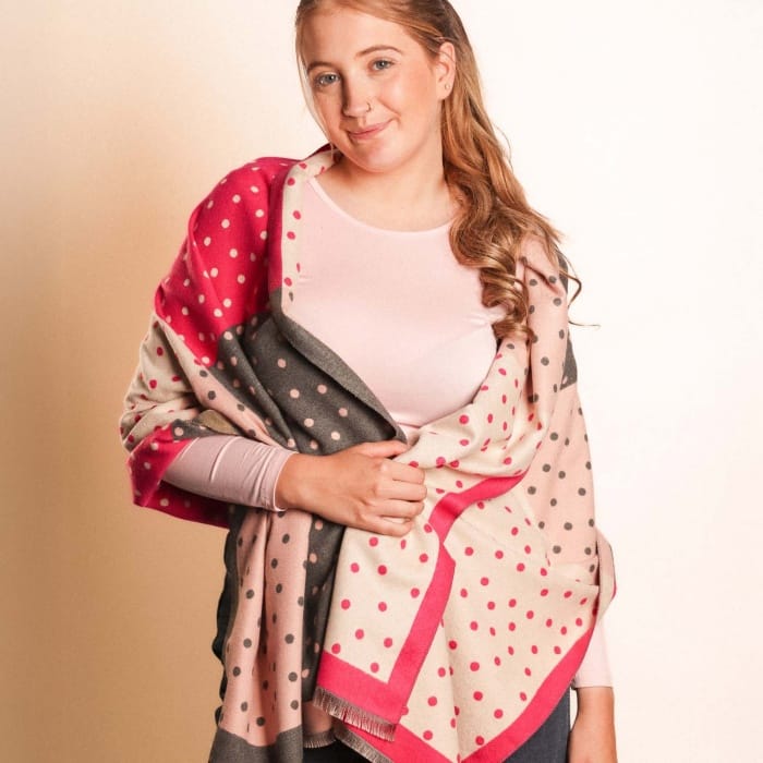 Spotty Pink Winter Scarf - 1063409