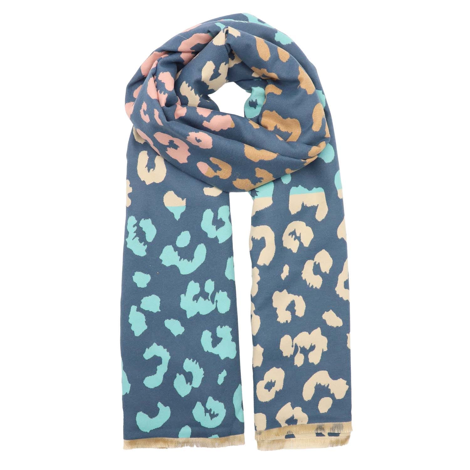 Blue Animal Print Scarf - 1063502