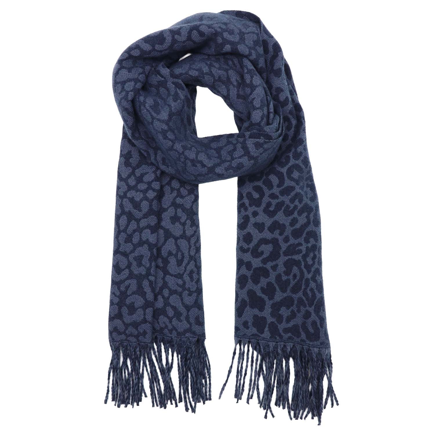 Navy Animal Print Scarf - 1064214