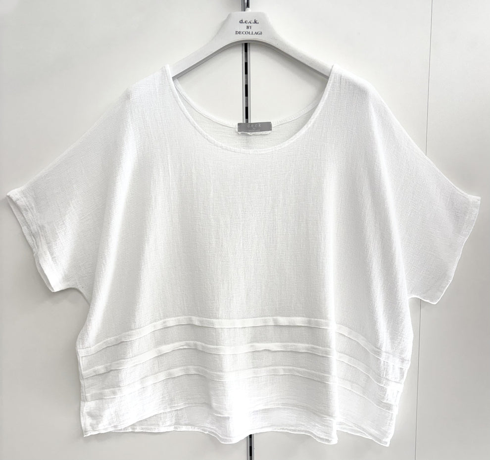 White Pleat Hem Top - 10721