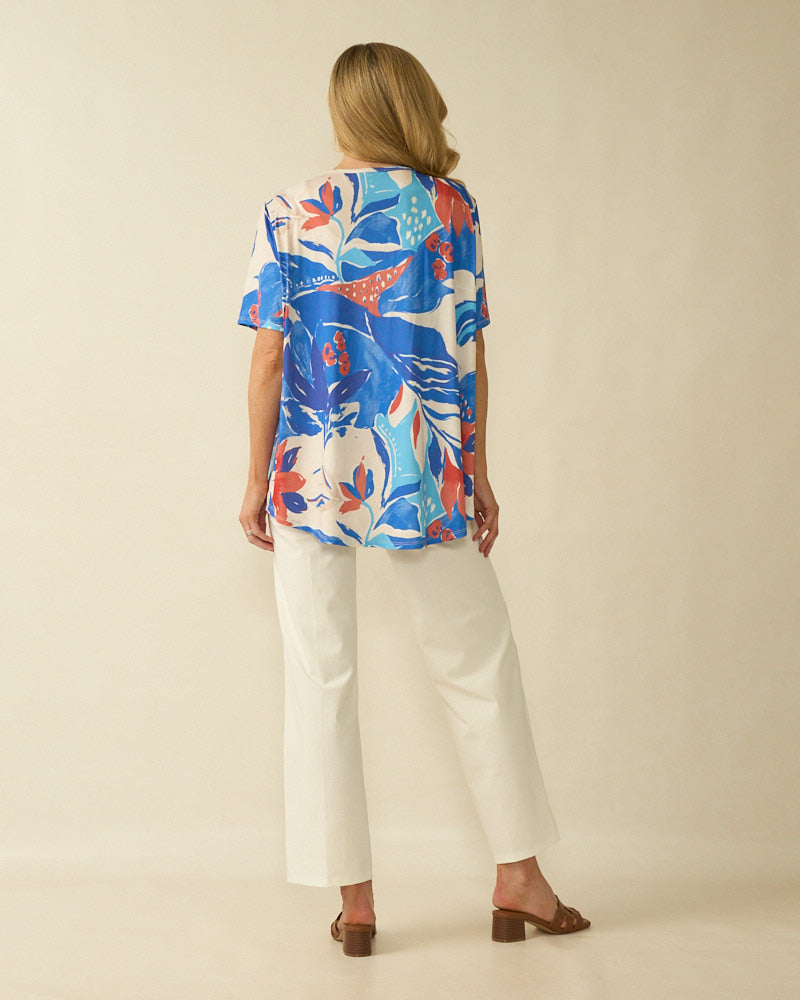 Royal Blue Print Top - 10905