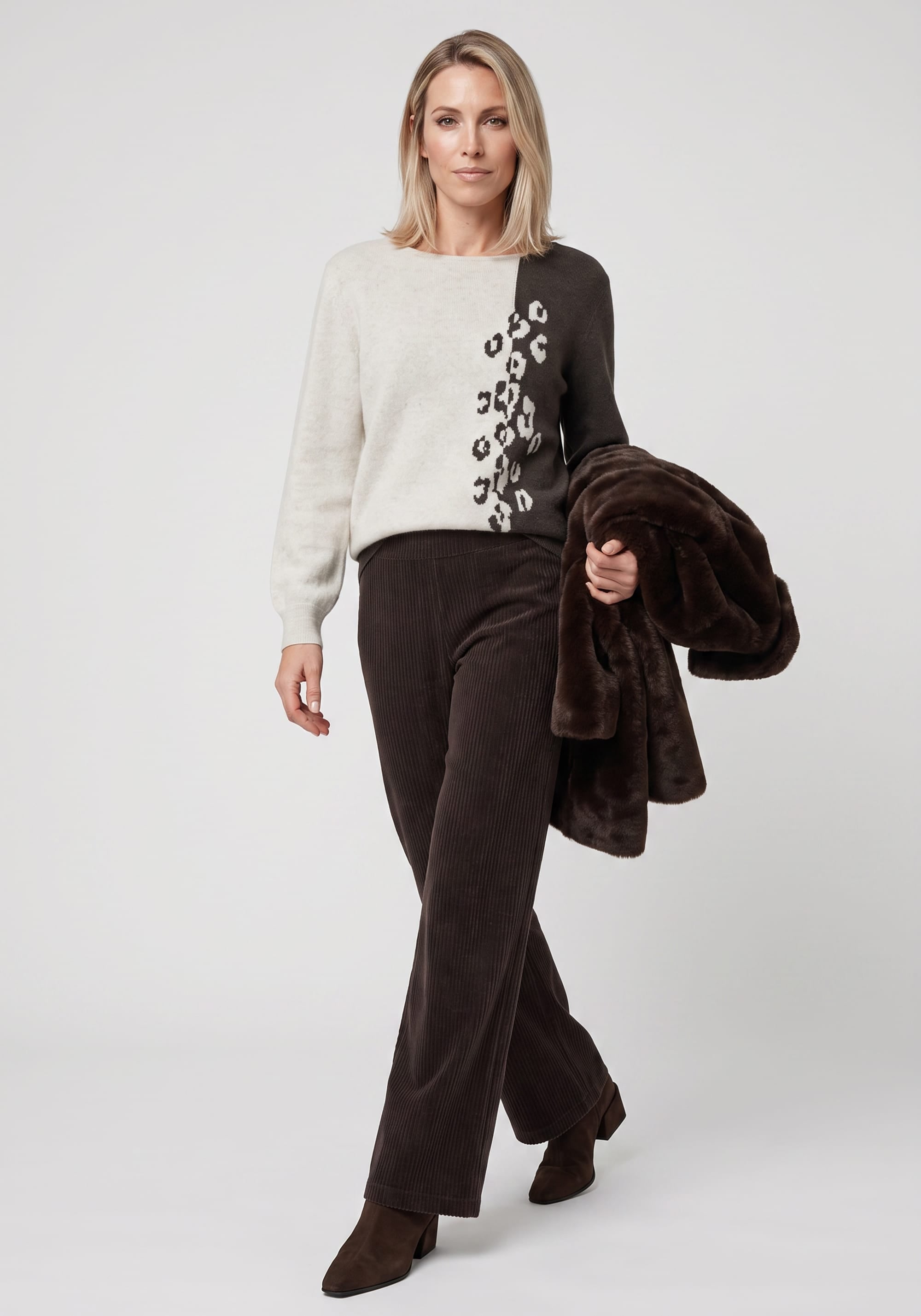 Almond Beige Melange Pullover - 11004881