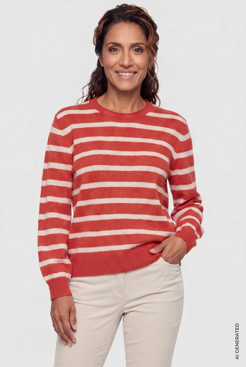 Sienna Red Stripe Sweater - 11004909