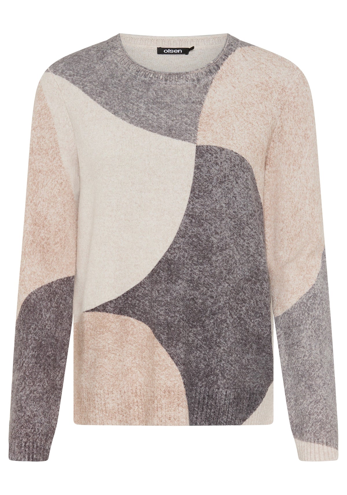 Almond Beige Block Colour Sweater -11004920