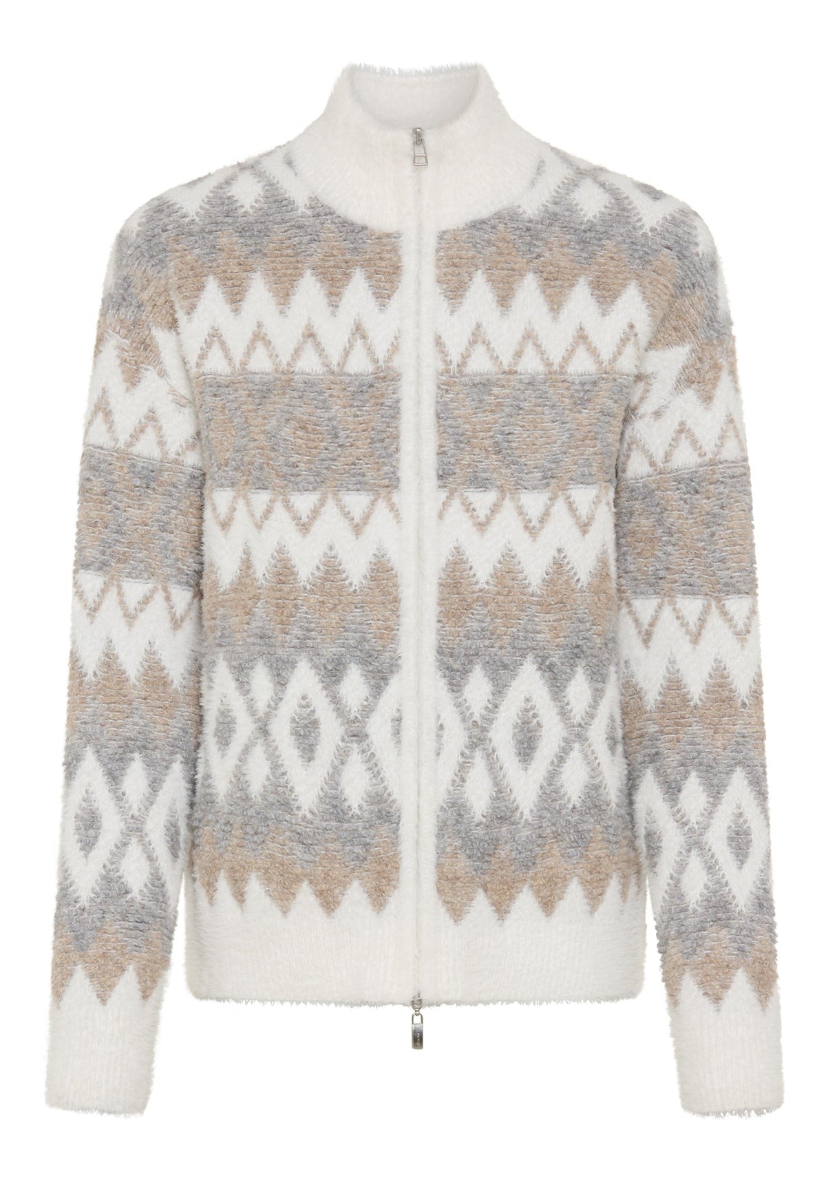 Pearl Grey Nordic Zip Cardigan - 11004934